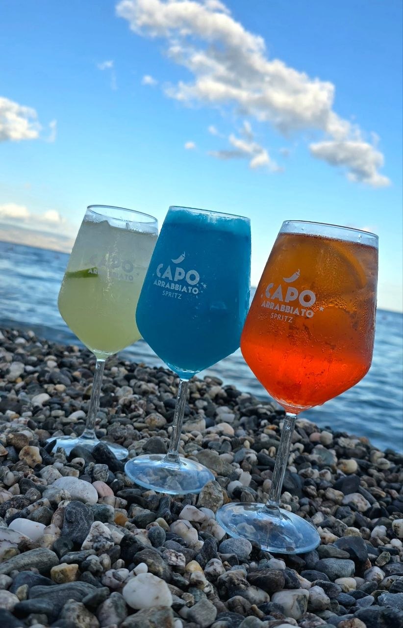 Spritz cocktail on the beach